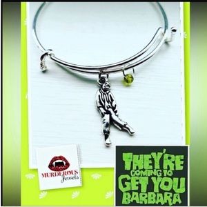 Murderous Jewels Silver Tone Metal Zombie Charm Bracelet Horror Halloween NWT